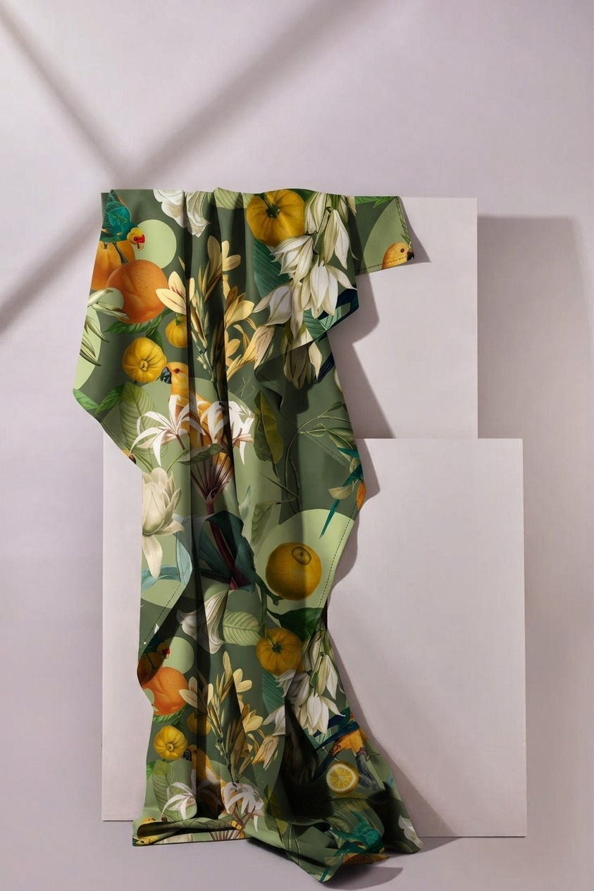 Lemon and Parrot Fabric