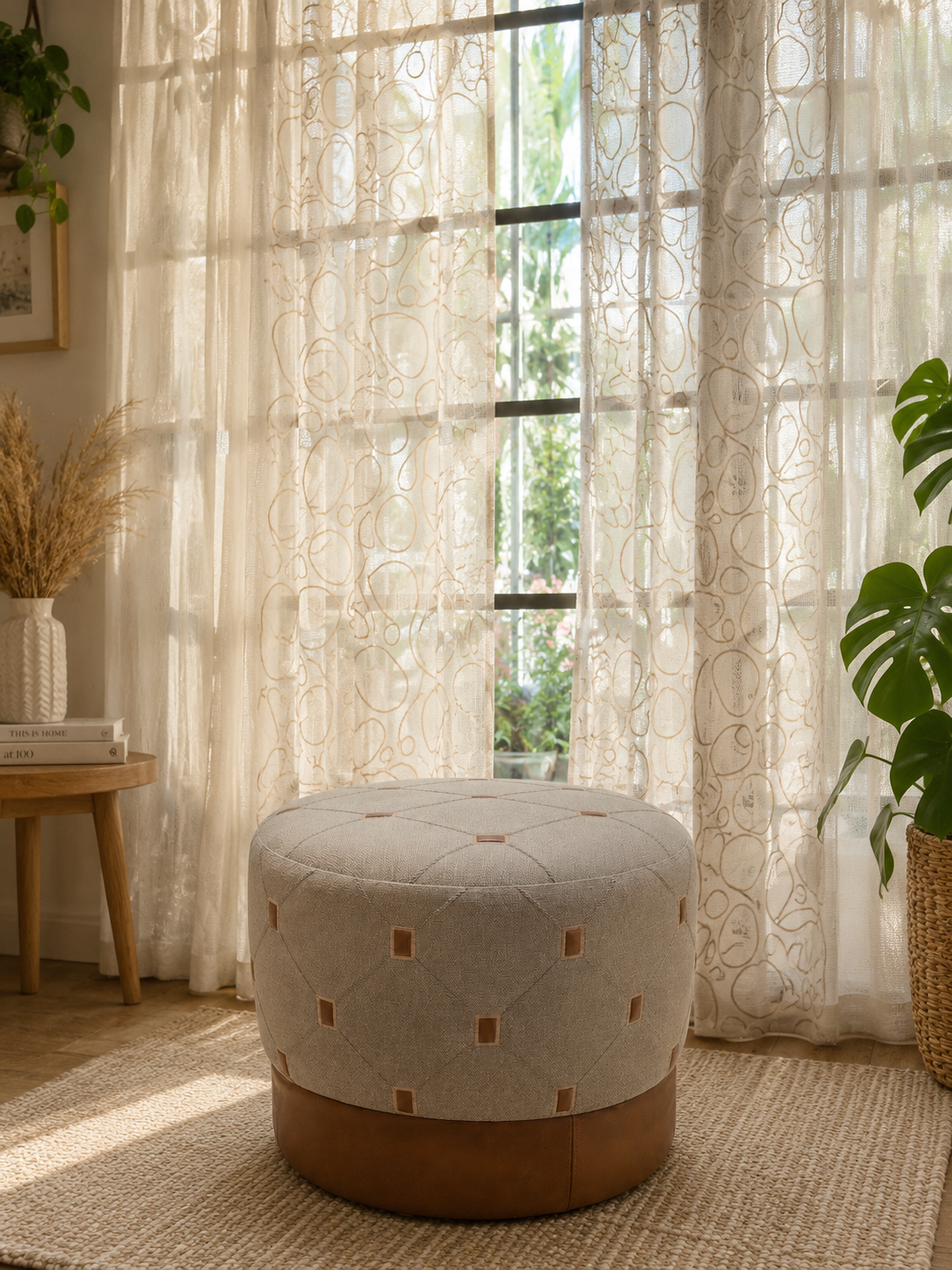 Leather Pouf