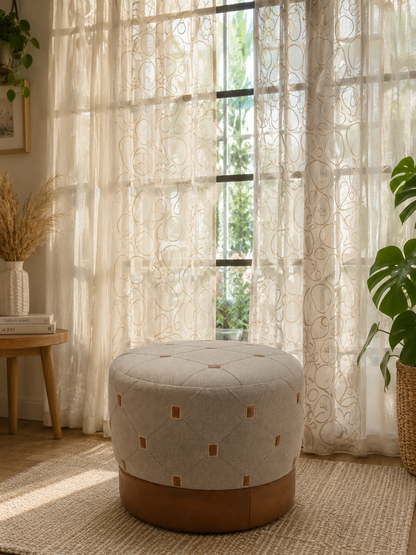 Leather Pouf