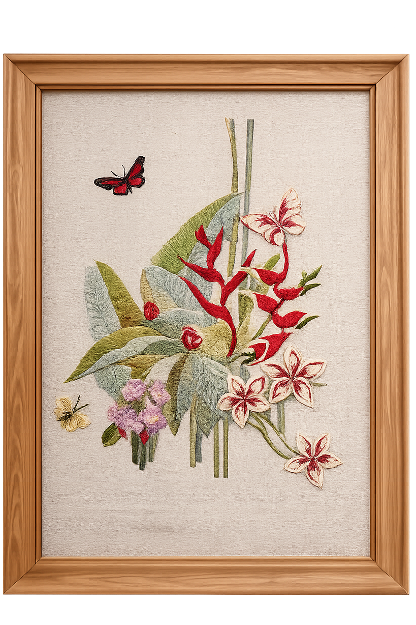 Colorful Parrot in Foliage Art Piece