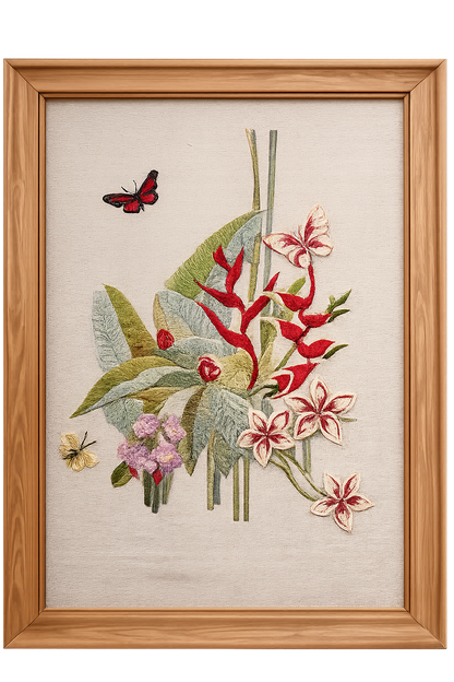 Colorful Parrot in Foliage Art Piece