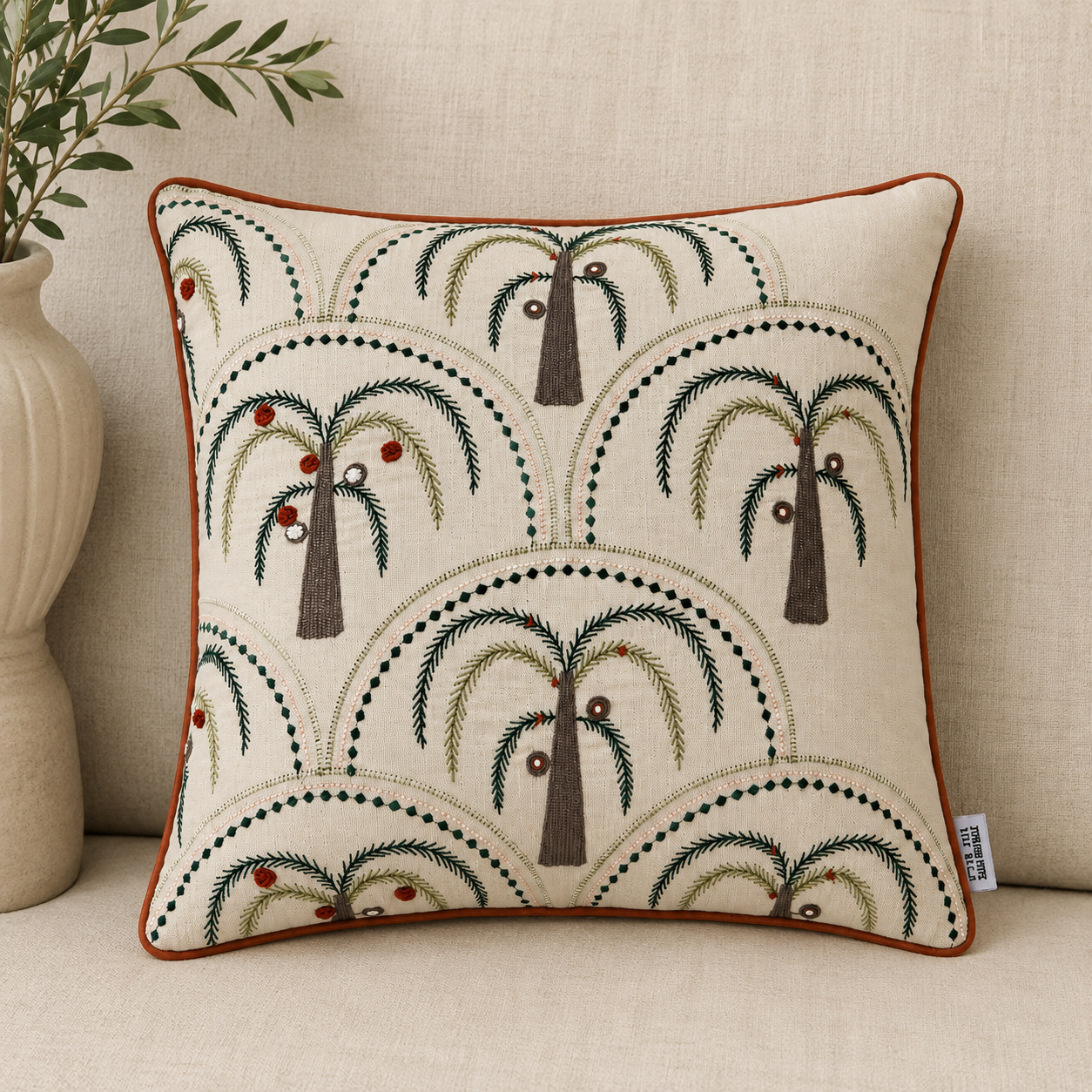 Scalloped Palm Canopy Cushion