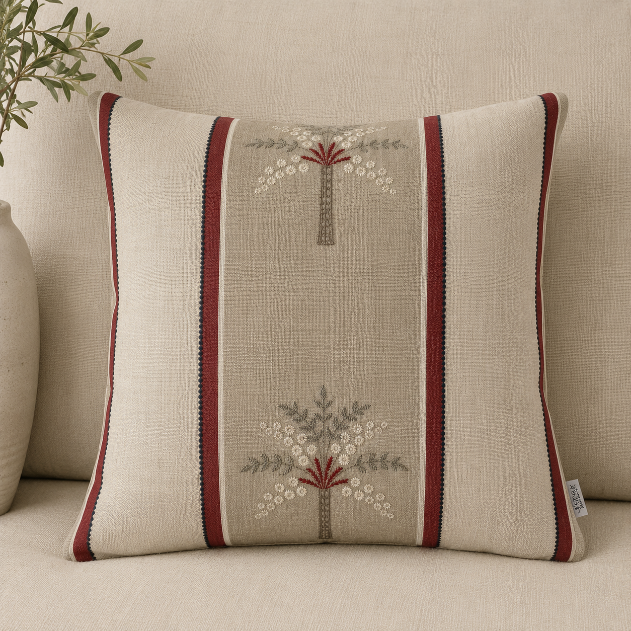 Striped Palm Cluster Cushion