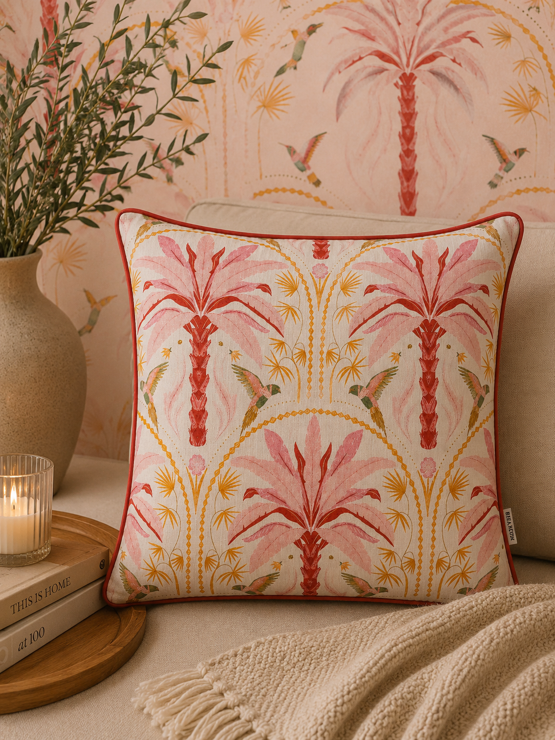Pink Palms Cushion