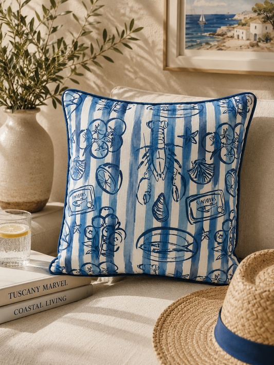 Blue Striped Cushion