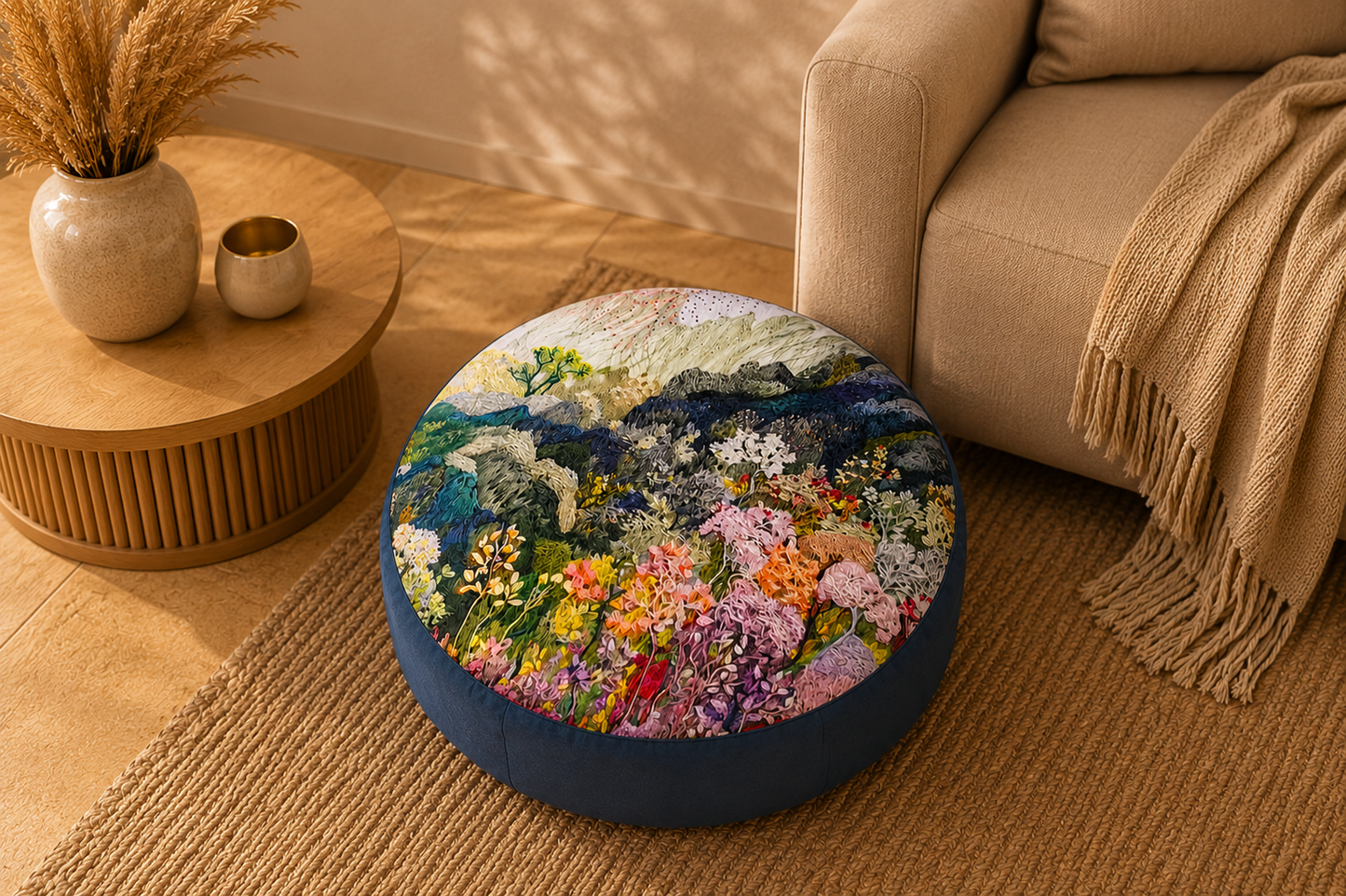 Layered Field Pouf
