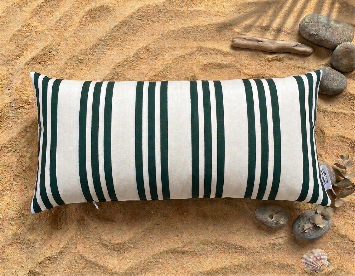 Green Striped Cushion