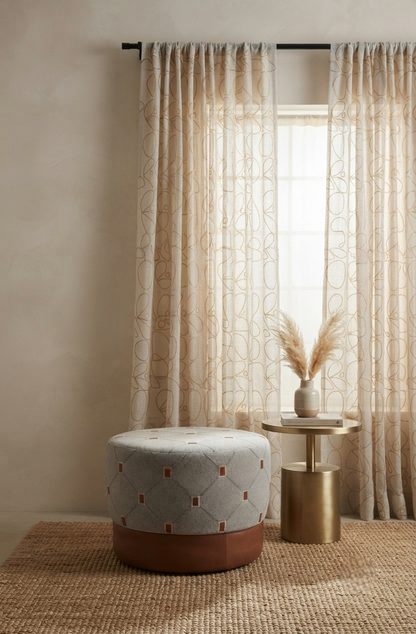 Leather Pouf