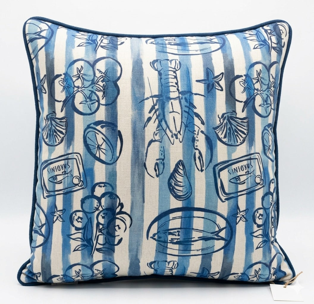 Blue Striped Cushion